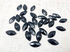 Стразы пришивные акрил, d 0,8х1,5 см, чёрный