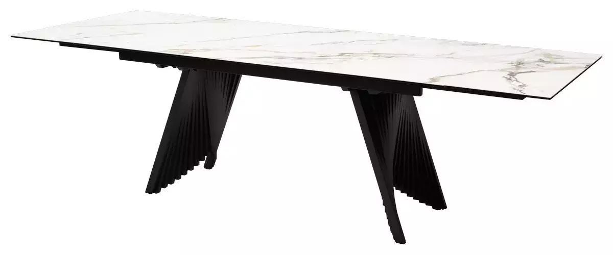 Стол IVAR 180 MARBLES KL-188 Контрастный мрамор, итальянская керамика, DISAUR