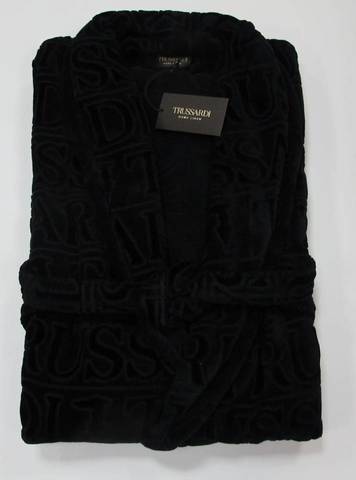 Халат велюровый Trussardi Overlogo Black 005 черный