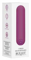 Фиолетовая перезаряжаемая вибропуля 7 Speed Rechargeable Bullet - 7,7 см. - 