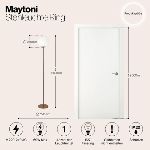 Напольный светильник Maytoni Ring MOD013FL-01BS
