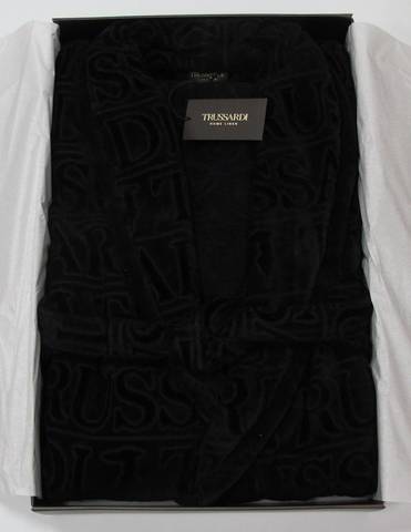 Халат велюровый Trussardi Overlogo Black 005 черный