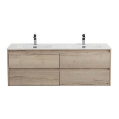 BelBagno KRAFT-1400-4C-SO-2-RGB KRAFT База под раковину подвесная с четырьмя выкатными ящиками для раковины с двумя чашами, Rovere Galifax Bianco,1400x460x500, KRAFT-1400-4C-SO-2-RGB фото