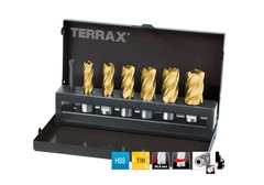 Набор корончатых сверл 12-22мм 7шт HSS-G TiN Weldon19 Terrax by Ruko A108820T