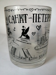 Кружка 300 мл стекло с видами Петербурга.