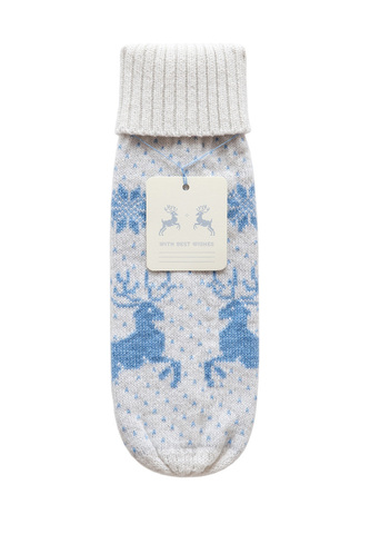 Декоративный чехол на бутылку Luxberry Олень белый-голубой