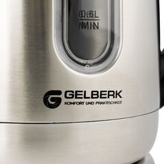 Чайник электрический Gelberk, GL-406, 1.7 л, 2200 Вт, ск нагр элем, металл