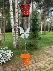 Дождевая цепь «Ведра на цепи. Лето. Бабочки.»