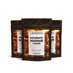 АКЦИЯ 2+1 Кордицепс военный (милитари) в капсулах 3 месяца 180 шт