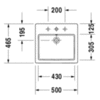Duravit Vero Раковина  встраиваемый для встраивания сверху, с перел., с 1 отв. под смес., 500x465мм, Цвет: Белый 315500000