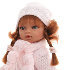 Munecas Antonio Juan Кукла девочка Эльвира в розовом, 33 см, винил (25085)