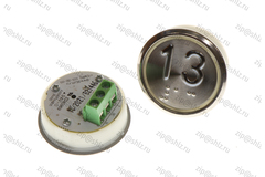 Кнопка (кнопочный модуль) EA2406S-D-R "13 этаж", круглая, динамическая красная подсветка, Брайль