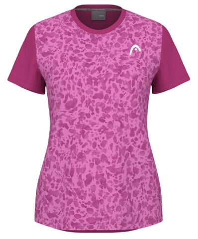 Женская теннисная футболка Head Tie-Break II T-Shirt - print vision white/vivid pink
