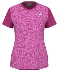Женская теннисная футболка Head Tie-Break II T-Shirt - print vision white/vivid pink