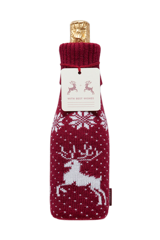 Декоративный чехол на бутылку Luxberry Олень бордо-белый