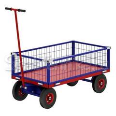 Тележка с поворотной осью и сетчатыми бортами ТПОБ 2 С 250-Л (600х900). Литые колеса