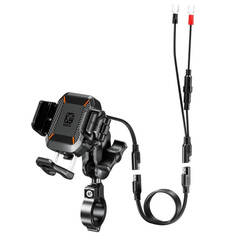 Держатель с демпфером для тлф на руль с беспроводной зарядкой