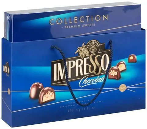 Конфеты Импрессо Шоколад 424г синий, шт