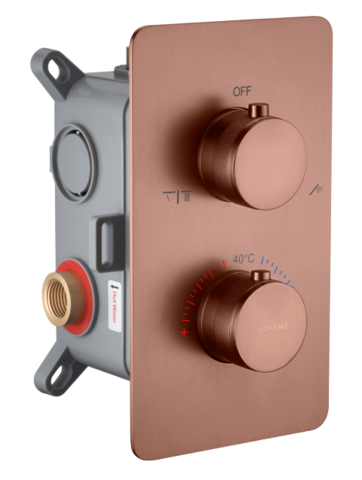 Boheme 134-2-BRB Смеситель встроенный с термостатом 2-х проходной CELL BRUSHED BRONZE