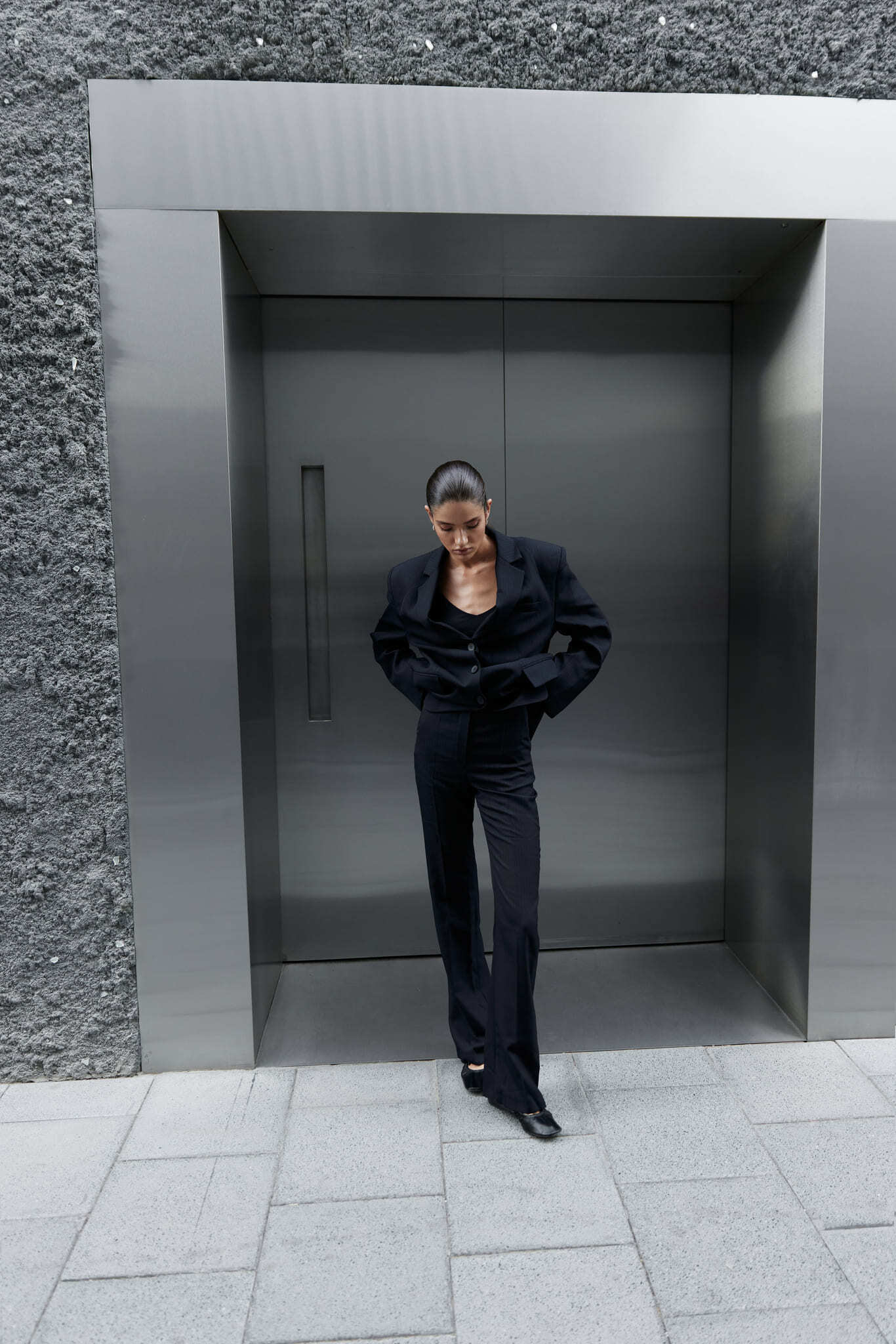 Брюки палаццо в полоску