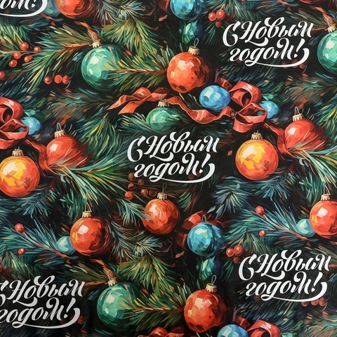 Упаковочная бумага глянцевая, «С Новым годом