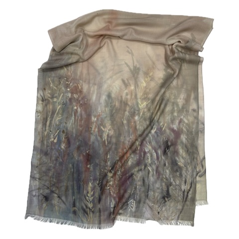 Кашемировый шарф батик Нежность 200х65 см