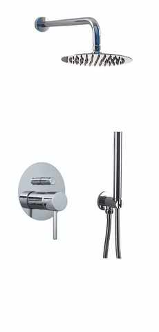 Vetta SETDOAF00M2-M000 Комплект: встраиваемый однорычажный смеситель для душа, верхний душ из стены диаметром 200 мм, встраиваемый душ с 1 режимом и со шлангом 1,5м