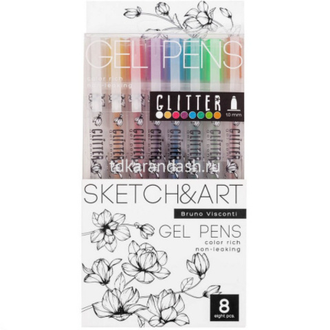 Набор гелевых ручек 8цв 1мм 