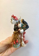 Ёлочная игрушка Баба Яга мухомор VIP