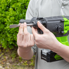 Перфоратор Greenworks GD24SDS2 24V (2,0 Дж) аккумуляторный, без АКБ и ЗУ