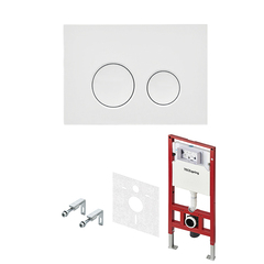 TECE S401110 TECEspring комплект 4 в 1 Застенный модуль,панель смыва с круглыми кнопками, цвет белый гляянцевый фото