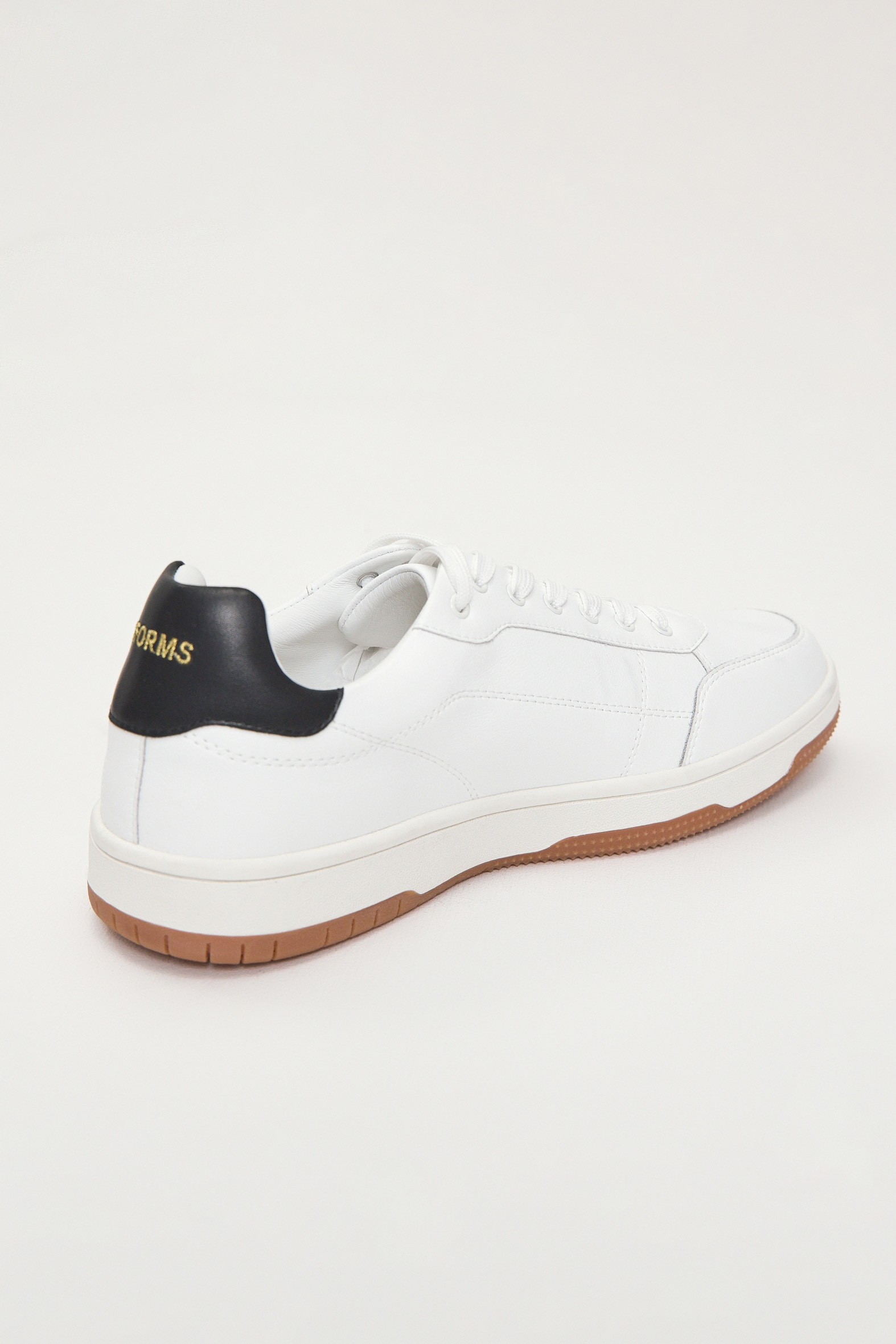 Кроссовки из натуральной кожи с контрастной пяткой, белый