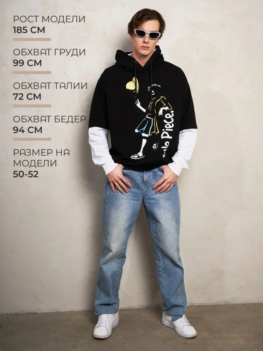 Худи женское мужское оверсайз с принтом аниме с капюшоном
