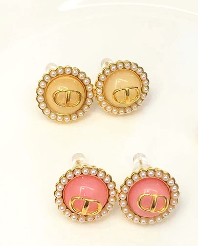 Серьги-пусеты CDior caramel