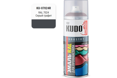 Краска аэрозоль для металлочерепицы // RAL 7024 // серый графит 520 мл // KUDO //  217412