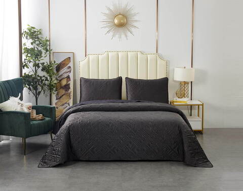 Покрывало 230х250 и 2 наволочки 50х70 Sofi De MarkO Себастьян Антрацит