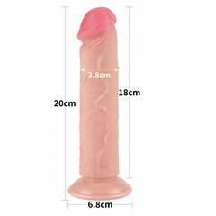 Реалистичный фаллоимитатор двухслойный Sliding Skin (20 см.) телесный цвет