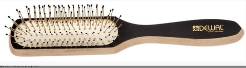 Расчёска BRB300  массажная BLACKWOOD прямоугольная, узкая, деревянная, нейлоновый штифт, 7 ряд (Dewal)