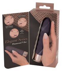 Фиолетовый мини-вибратор Elegant Diamond Vibe - 15 см. - 