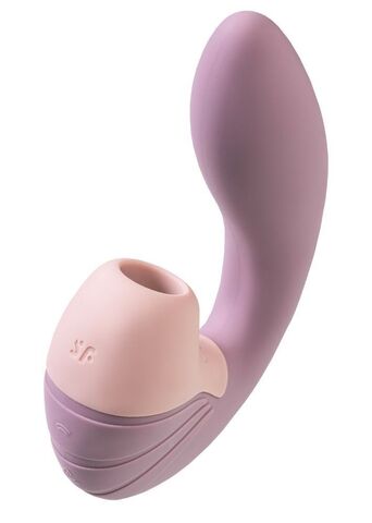 Сиреневый вибратор с вакуумным стимулятором Supernova - 16,9 см. - Satisfyer 4009728