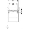Шкафчик для раковины Geberit Renova Plan, с одной дверью: B=41см, H=46см, T=38см, матовый белый / меламиновое покрытие, белая / блестящая лакированная