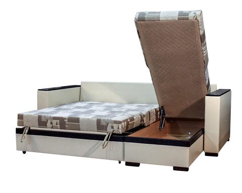 угловой диван-кровать Карелия-Люкс 2д2я без стола, ящик для белья
