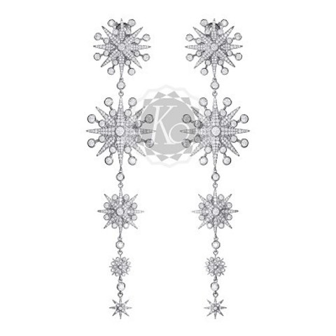 4624- Серьги FIVE STARS из серебра в стиле Ko Jewelry