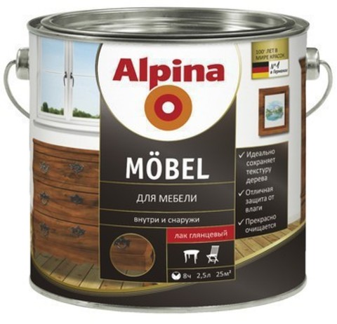 Alpina MOBEL/Альпина Мебель алкидный лак для мебели