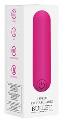 Розовая перезаряжаемая вибропуля 7 Speed Rechargeable Bullet - 7,7 см. - 