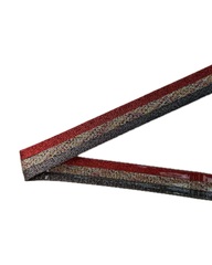 Тесьма на клеевой основе в полоску, цвет: серый/песочный с вкраплениями/красныйс блеском , 10мм