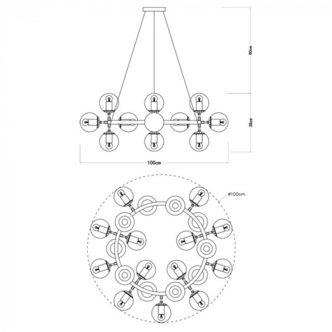 Подвесная люстра Arte Lamp BOLLA A1664SP-25BK