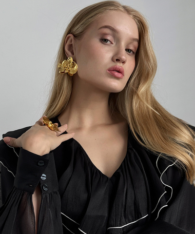 Серьги Орхидея gold