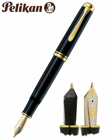 Ручка перьевая Pelikan Souverän® M1000 Black GT, B (987404)