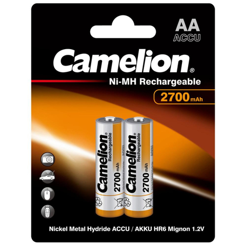 Аккумулятор Camelion AA-2700mAh Ni-Mh BL-2 (NH-AA2700BP2,1.2В) 2шт в упаков